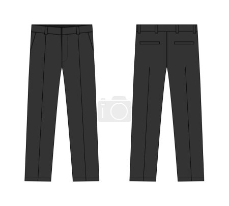 Illustration for Suit  pants vector template illustration | black - Royalty Free Image