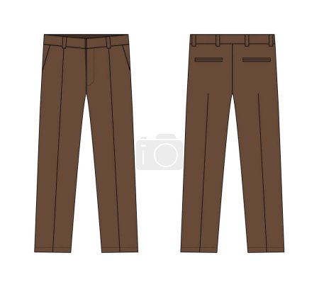 Illustration for Suit  pants vector template illustration | brown - Royalty Free Image