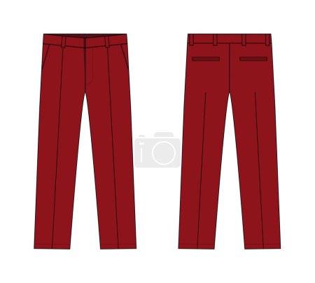 Illustration for Suit  pants vector template illustration | red - Royalty Free Image