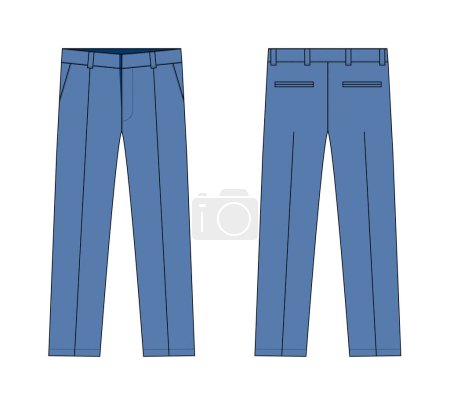 Illustration for Suit  pants vector template illustration | blue - Royalty Free Image