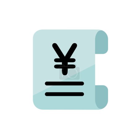 Illustration for Receipt ,  invoice vector icon illustration ( JPY , Japanese yen ) - Royalty Free Image