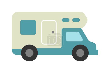 Téléchargez les illustrations : Camping-car, illustration d'icône vectorielle de voiture de camping - en licence libre de droit