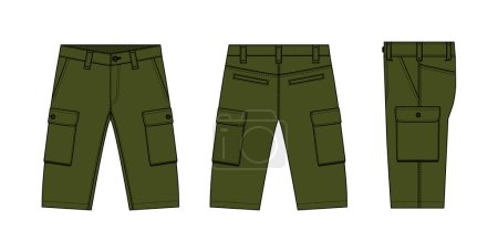 Ilustración de Pantalones cortos para hombre (pantalones cortos) vector plantilla ilustración - Imagen libre de derechos