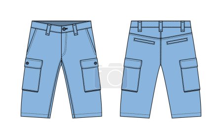 Ilustración de Pantalones cortos para hombre (pantalones cortos) vector plantilla ilustración - Imagen libre de derechos