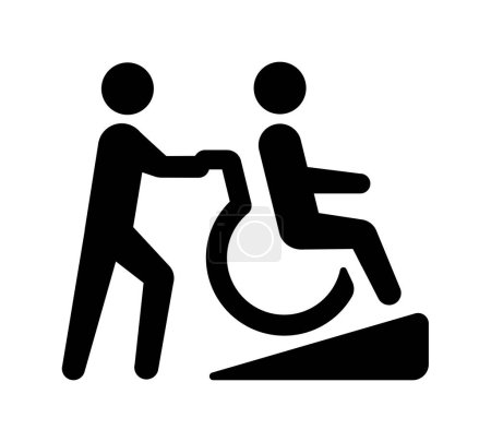 Rampa de silla de ruedas (sin barreras) vector icono ilustración