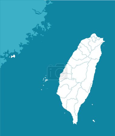 Téléchargez les illustrations : Illustration de la carte du détroit de Taiwan - en licence libre de droit