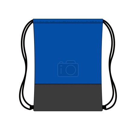 Drawstring bag, backpack vector template illustration