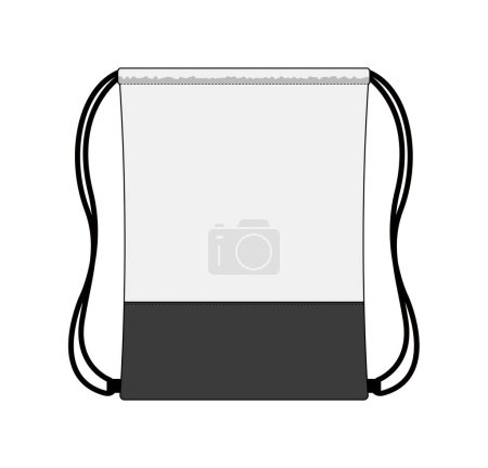 Drawstring bag, backpack vector template illustration