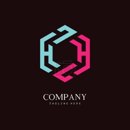 Un logotipo monográfico único en forma de hexágono con la letra inicial H y L. Adecuado para varias empresas.