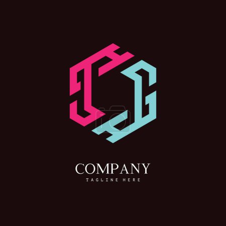Ein einzigartiges, sechseckiges Monogramm-Logo mit den Anfangsbuchstaben G und H. Geeignet für verschiedene Unternehmen.