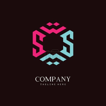 A unique, hexagon-shaped monogram logo with the initial letter S and M or S and W. Suitable for various businesses.