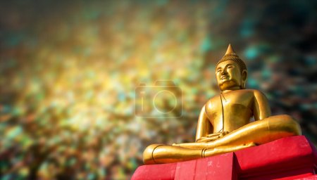 Photo for Golden Mercury Lord Mercury Devi isolated from background. Of nature from the old faith - Royalty Free Image