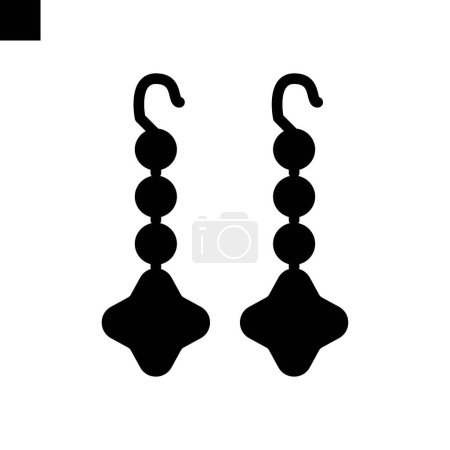 Illustration for Earrings icon solid style vector - Royalty Free Image