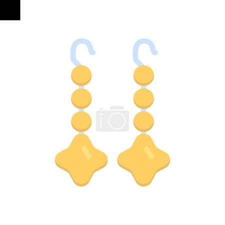 Illustration for Earrings icon logo flat style vector - Royalty Free Image