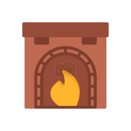 Ilustración de Chimenea icono de fuego vector de estilo plano - Imagen libre de derechos