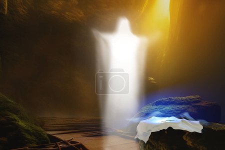 Foto de Resurrección de Jesucristo. Ilustración de representación 3D. - Imagen libre de derechos