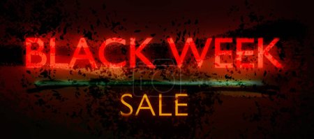 Black Friday Week banner de venta. Ilustración de representación 3D.