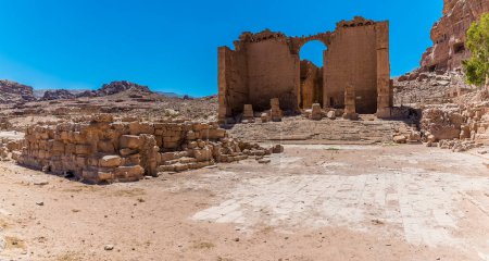 Photo for A view across temple ruins in the ancient city of Petra, Jordan in summertime - Royalty Free Image