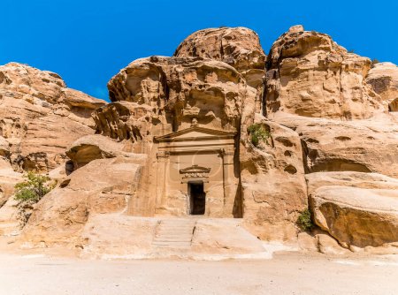 Photo for A view of an abandoned temple in Little Petra, Jordan in summertime - Royalty Free Image