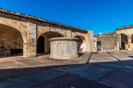 Photo for A view across the courtyard of the Castle of San Cristobal in San Juan, Puerto Rico on a bright sunny day - Royalty Free Image