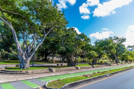Foto de Una vista hacia el Parque en la Avenida Constitucional en San Juan, Puerto Rico en un día soleado - Imagen libre de derechos