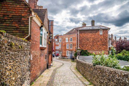 Photo for A view down from the castle barbican towards the High Street in Lewes, Sussex, UK in summertime - Royalty Free Image