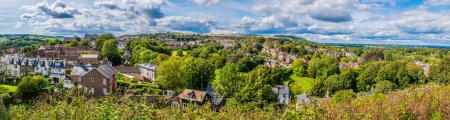Photo for A panorama view west down from the ramparts of the castle keep in Lewes, Sussex, UK in summertime - Royalty Free Image