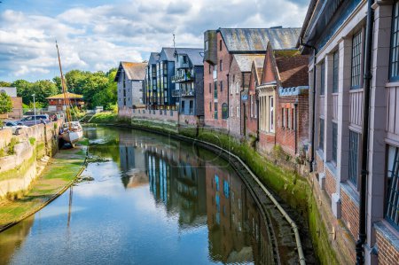 Photo for A view along the River Ouse in the town of Lewes, Sussex, UK in summertime - Royalty Free Image