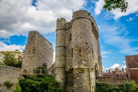 Photo for A view from the Castle grounds towards the Barbican in the town of Lewes, Sussex, UK in summertime - Royalty Free Image