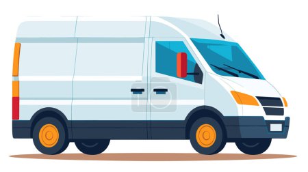 Photo for A colorful vector illustration of a parked delivery van. - Royalty Free Image