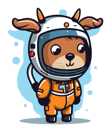 Ilustración de Lindo traje de astronauta perro corgi casco, tema del explorador espacial. Cachorro equipo espacial, dibujos animados animal aventura vector ilustración - Imagen libre de derechos
