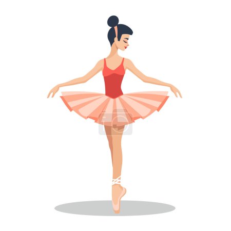 Danseuse de ballet féminine se tient en pointe, montrant la performance solo posture gracieuse. Ballerina exécute la routine de danse, portant des chaussures de ballet tutu classiques, affichant un équilibre de jeu de pieds habile. Élégant