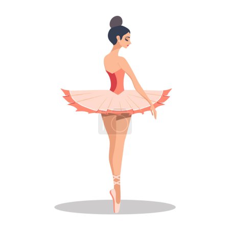 Elegante Ballerina in Ballettpose, Tänzerin in Tutu-Spitzenschuhen. Balletttänzerin steht en pointe, anmutige Tanzhaltung. Professionelle Ballerina übt klassische Bewegungen