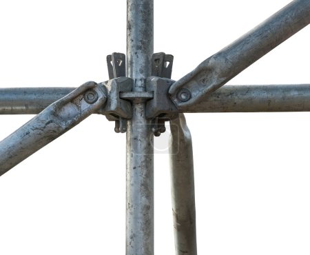 Foto de Close up scaffolding of a pipe clamp, isolated - Imagen libre de derechos