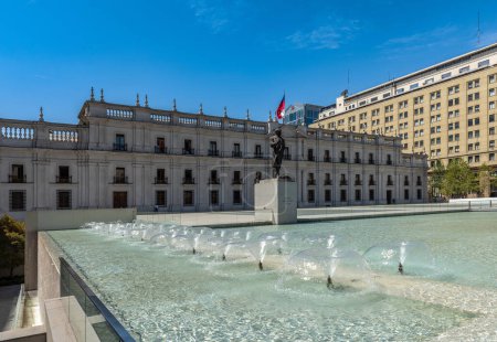 Photo for SANTIAGO, CHILE-FEBRUARY 27, 2020: Moneda Palace the seat of the President of the Republic of Chile, Santiago, Chile - Royalty Free Image