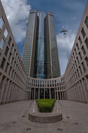 Photo for FRANKFURT AM MAIN, GERMANY-MAY 14, 2023: The 200 meter high Tower 185 in Frankfurt's Gallus district - Royalty Free Image