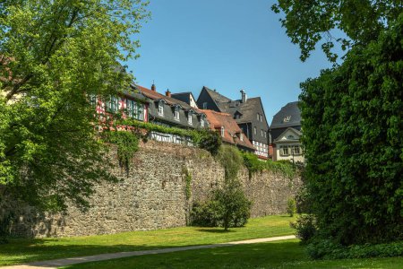 Photo for Moat of the medieval castle in Frankfurt-Hoechst, Germany - Royalty Free Image