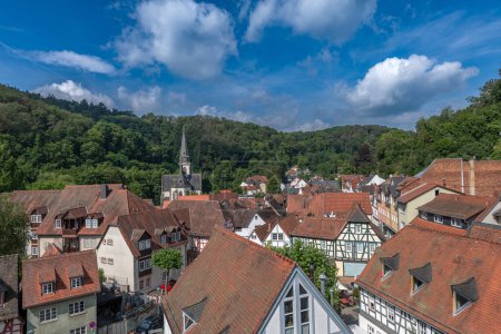 Photo for EPPSTEIN, GERMANY-JUNE 20, 2023: View from the castle ruins to the old town of Eppstein, Hesse, Germany - Royalty Free Image