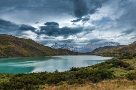 Photo for View of Lake Pehoe in Torres del Paine National Park, Chile - Royalty Free Image