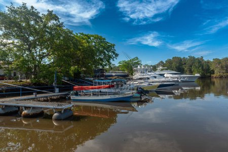 Téléchargez les photos : Yachts à moteur dans la marina de Pedregal, Chiriqui, Panama - en image libre de droit