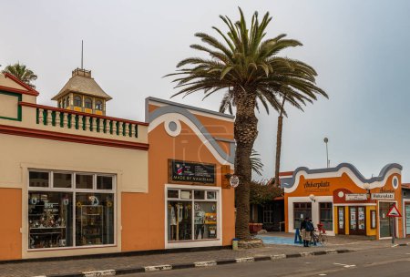 Photo for Buildings in the historic city center of Swakopmund - Royalty Free Image