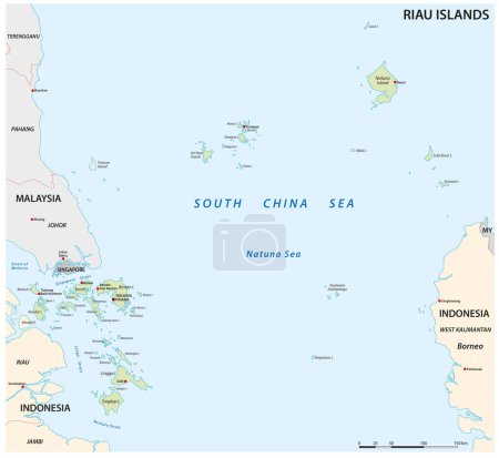 Illustration for Vector map of the Indonesian archipelago of Riau - Royalty Free Image
