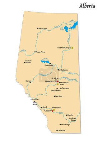 Illustration for Simple vector map of Alberta, Canada - Royalty Free Image
