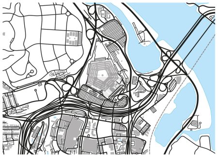 Illustration for Overview map of the Pentagon, Arlington County, Virginia, United States - Royalty Free Image