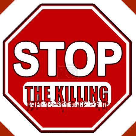Stop sign with Stop The Killing message 