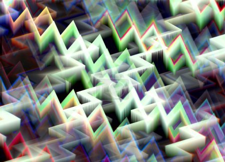 Photo for A zigzag abstract pattern in 3D illustration - Royalty Free Image