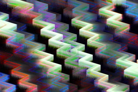 Foto de Un patrón en zigzag abstracto en la ilustración 3D - Imagen libre de derechos