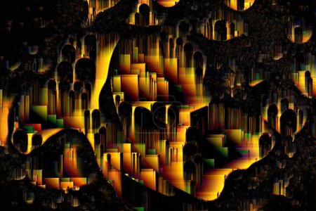 Ein gruseliger, abstrakter Hintergrund zu Halloween in 3D