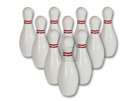 Ten pin bowling pins isolated on a white background