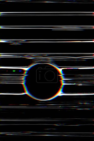 Un grunge abstracto de parrilla metálica con abertura cromática y efecto glitch